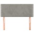 Cabecero de terciopelo gris claro 90x5x78/88