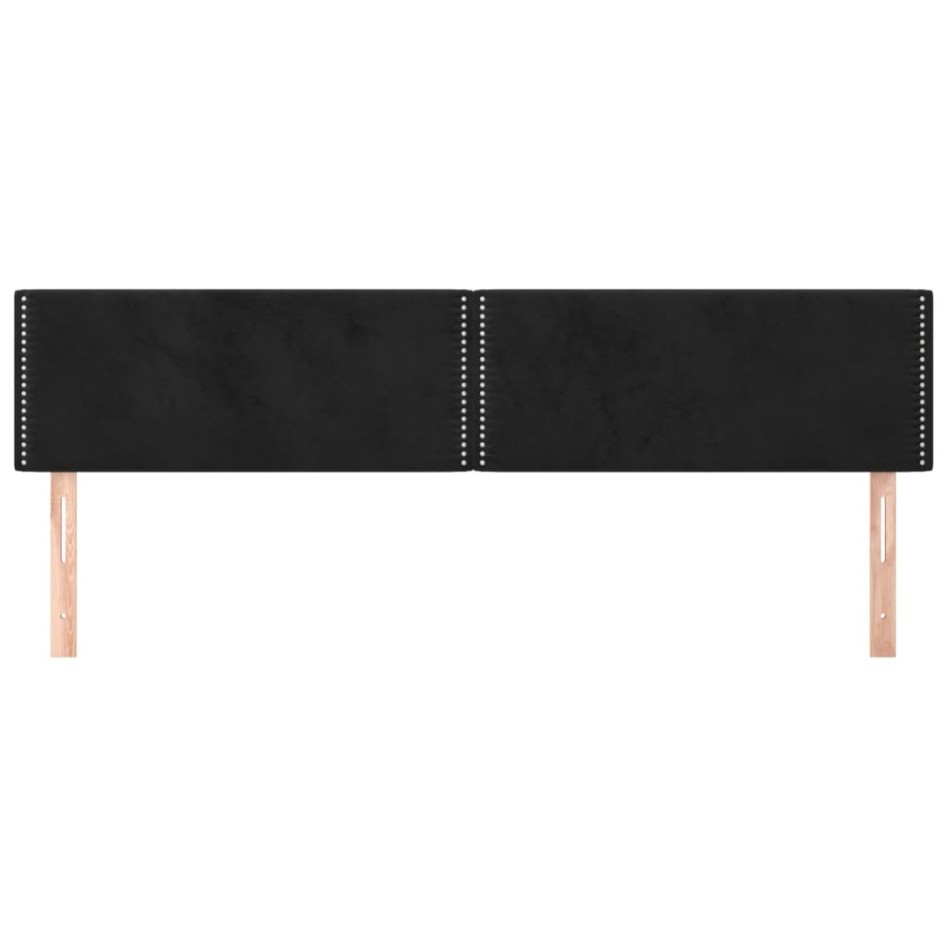 Cabeceros 2 unidades de terciopelo negro 90x5x78/88