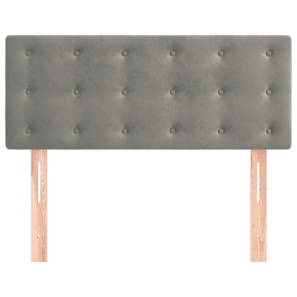 Cabecero de terciopelo gris claro 100x5x78/88