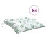 Cojines de silla 4 uds tela Oxford estampado hojas 50x50x7