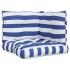 Cojines para palés 3 piezas tela Oxford azul y blanco a