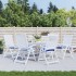 Cojines de silla 6 uds tela Oxford rayas azul blanco 50x50x7