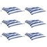 Cojines de silla 6 uds tela Oxford rayas azul blanco 50x50x7