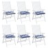 Cojines de silla 6 uds tela Oxford rayas azul blanco 50x50x7