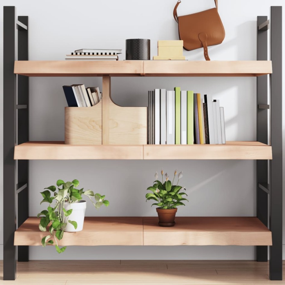 Estante de pared madera maciza roble sin tratar 120x50x(2-6)