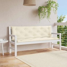 Cojín de banco jardín tela Oxford blanco crema 150x(50+50)x7