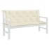 Cojín de banco jardín tela Oxford blanco crema 150x(50+50)x7
