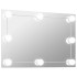 Espejo de pared con luces LED rectangular de