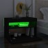 Mesita de noche con luces LED contrachapada negro 60x35x40