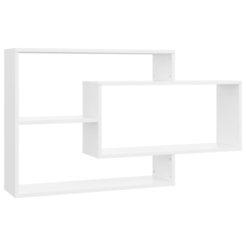Estantes de pared de madera contrachapada blanco 104x20x58,5