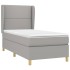 Cama box spring con colchón tela gris claro 90x200