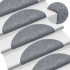 Alfombrilla de escaleras 15 uds tela punzonada gris 56x17x3