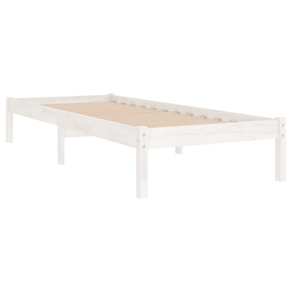 Estructura de cama sin colchón madera maciza blanco 90x200