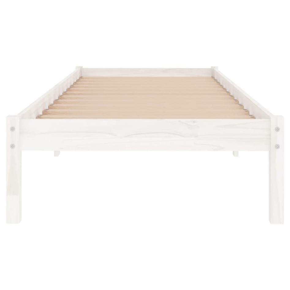 Estructura de cama sin colchón madera maciza blanco 90x200