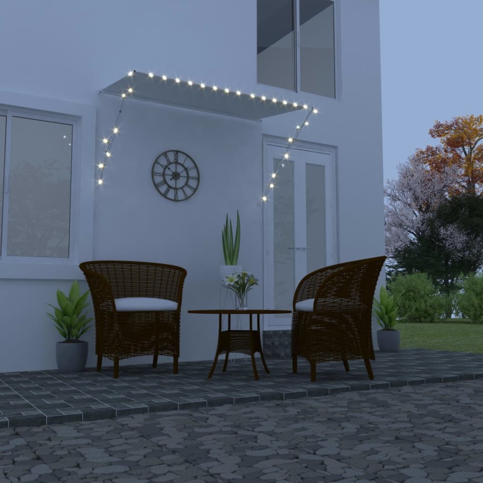 Toldo retráctil con LED color crema 250x150