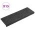 Alfombrilla escalera 15 uds tela punzonada gris 65x21x4