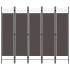 Biombo divisor de 5 paneles gris antracita 200x180