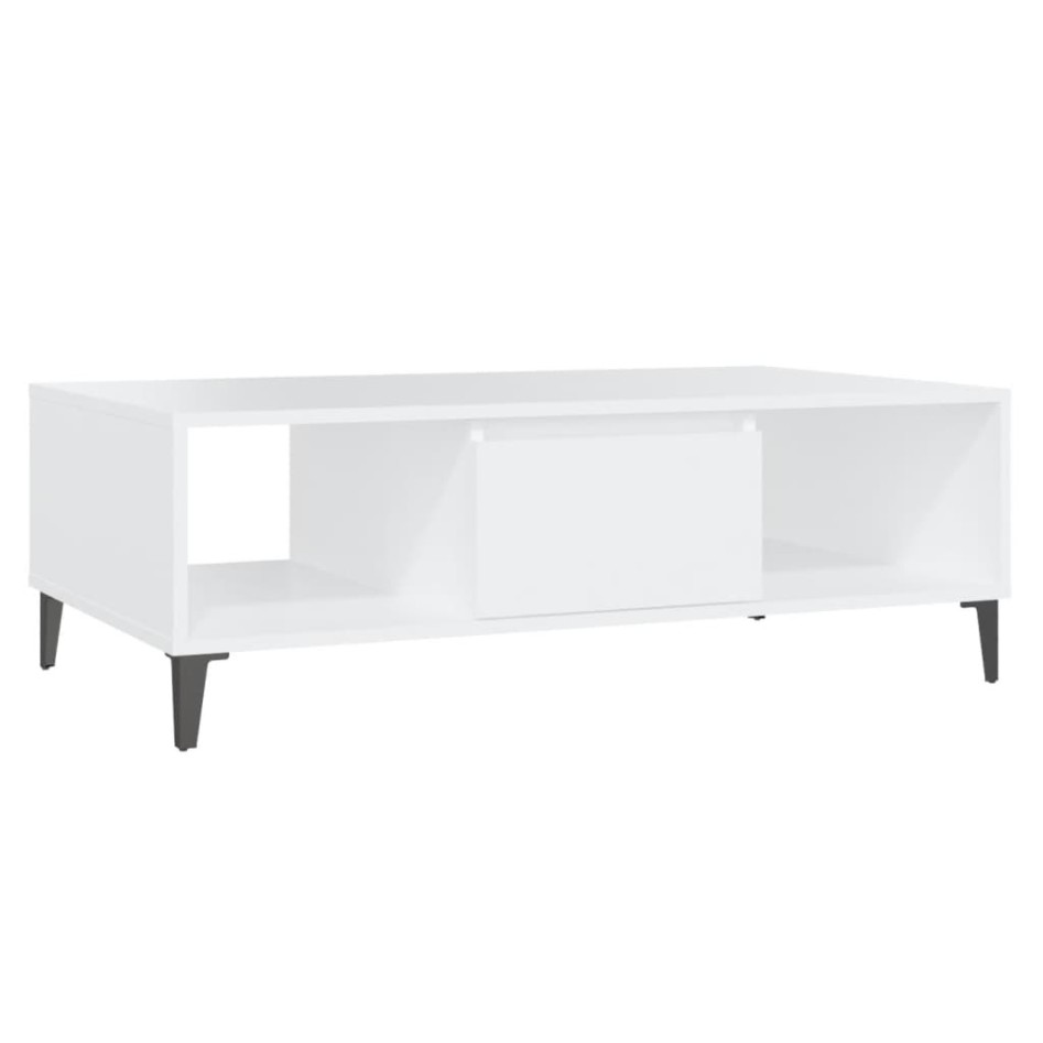 Mesa de centro madera contrachapada blanco 103,5x60x35