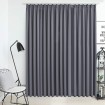 Cortina opaca con ganchos gris 290x245 cm