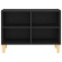 Mueble de TV con patas de madera maciza negro 69,5x30x50