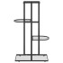 Soporte de flores de 4 estantes de metal negro 43x22x76