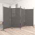 Biombo divisor de 4 paneles de tela gris antracita 346x180