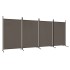 Biombo divisor de 4 paneles de tela gris antracita 346x180