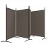 Biombo divisor de 4 paneles de tela gris antracita 346x180