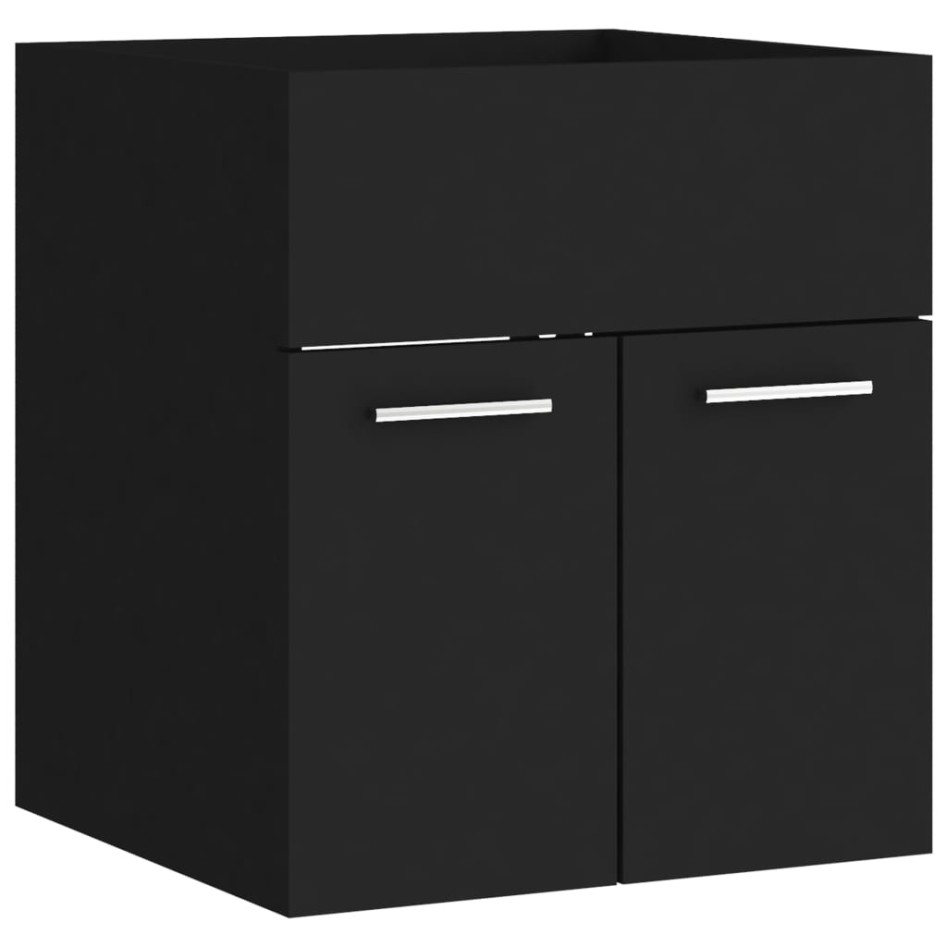 Armario para lavabo madera contrachapada negro 41x38,5x46