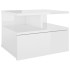 Mesita de noche flotante madera blanco brillo 40x31x27