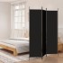Biombo divisor de 3 paneles de tela negro 150x200