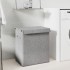 Cesto ropa sucia plegable lino sintético gris 51x34,5x59,5