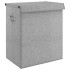 Cesto ropa sucia plegable lino sintético gris 51x34,5x59,5