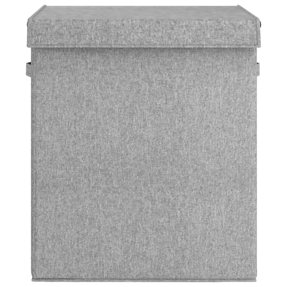 Cesto ropa sucia plegable lino sintético gris 51x34,5x59,5