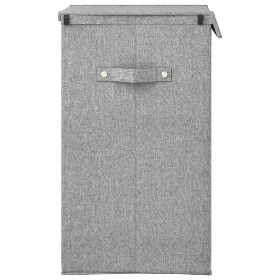 Cesto ropa sucia plegable lino sintético gris 51x34,5x59,5