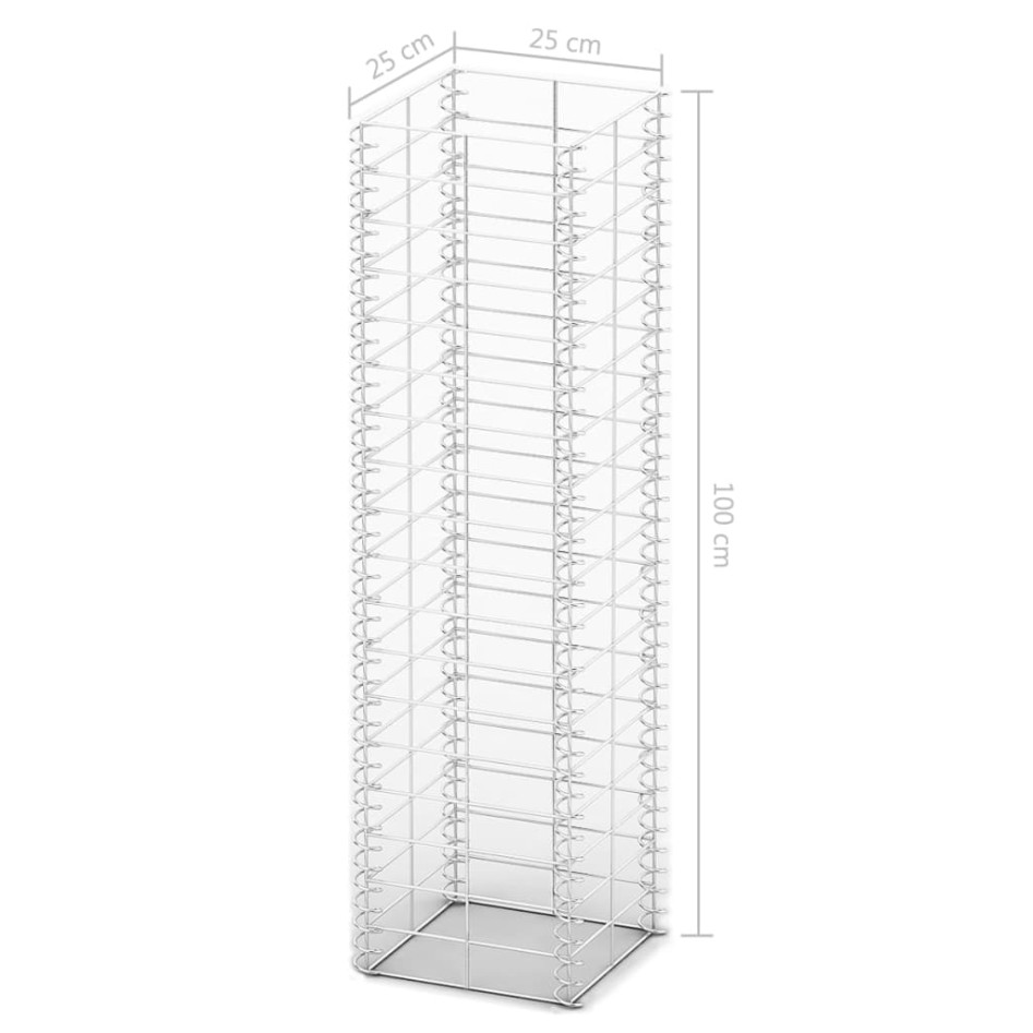 Cestas de muro de gaviones alambre galvanizado 25x25x100 3