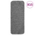 Alfombrillas de escalera 15 uds gris rectangular 60x25