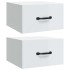 Mesitas de noche de pared 2 uds blanco brillante 35x35x20