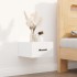Mesitas de noche de pared 2 uds blanco brillante 35x35x20