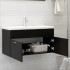 Armario para lavabo madera contrachapada negro 90x38,5x46