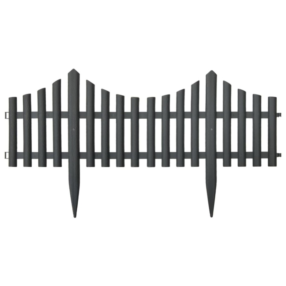 Bordes de jardín 17 unidades PP antracita 10