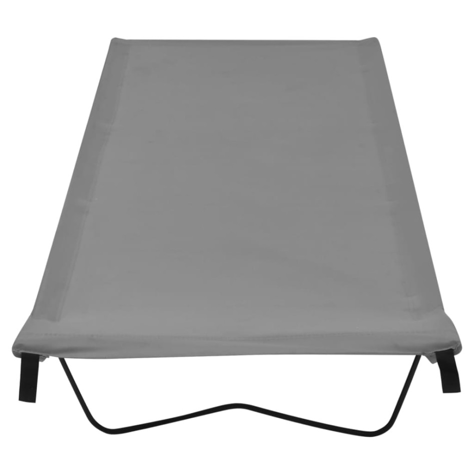 Cama de camping tela Oxford y acero gris 180x60x19
