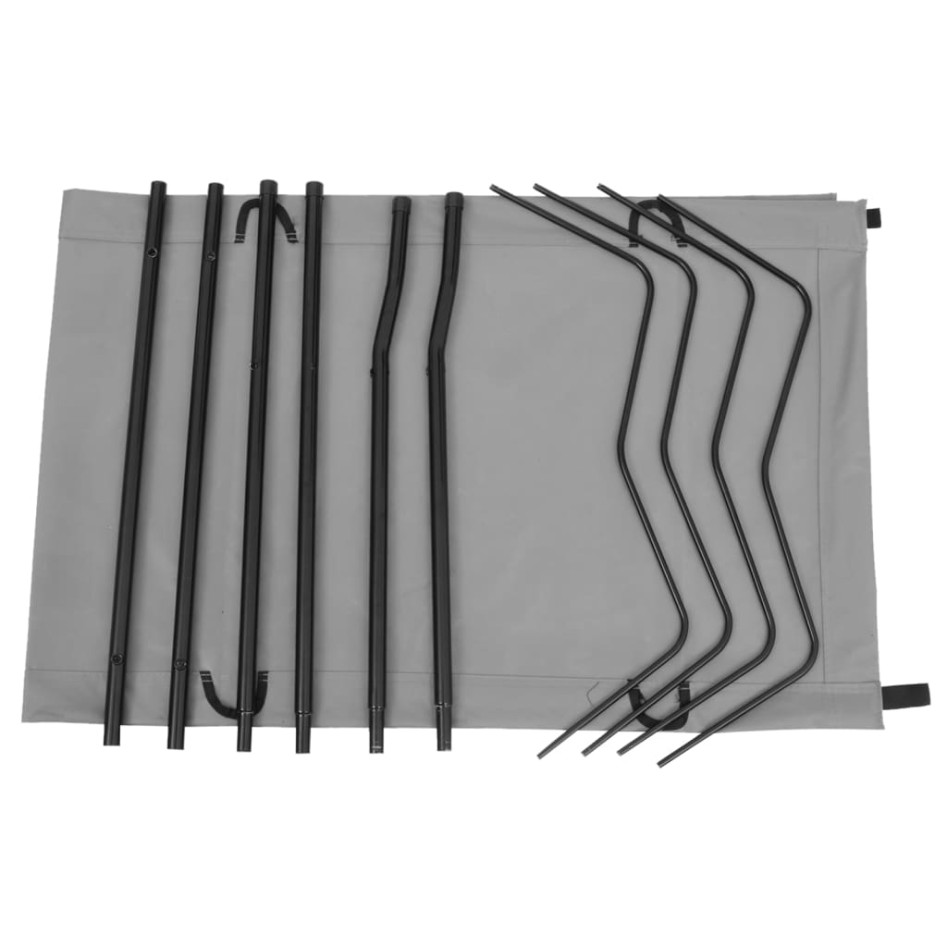 Cama de camping tela Oxford y acero gris 180x60x19