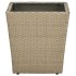 Mesa de centro de ratán PE vidrio templado beige