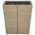 Mesa de centro de ratán PE vidrio templado beige