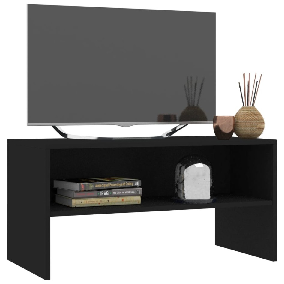 Mueble para TV madera contrachapada negro 80x40x40