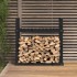 Leñero de madera maciza de pino negro 110x35x108,5