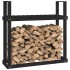 Leñero de madera maciza de pino negro 110x35x108,5
