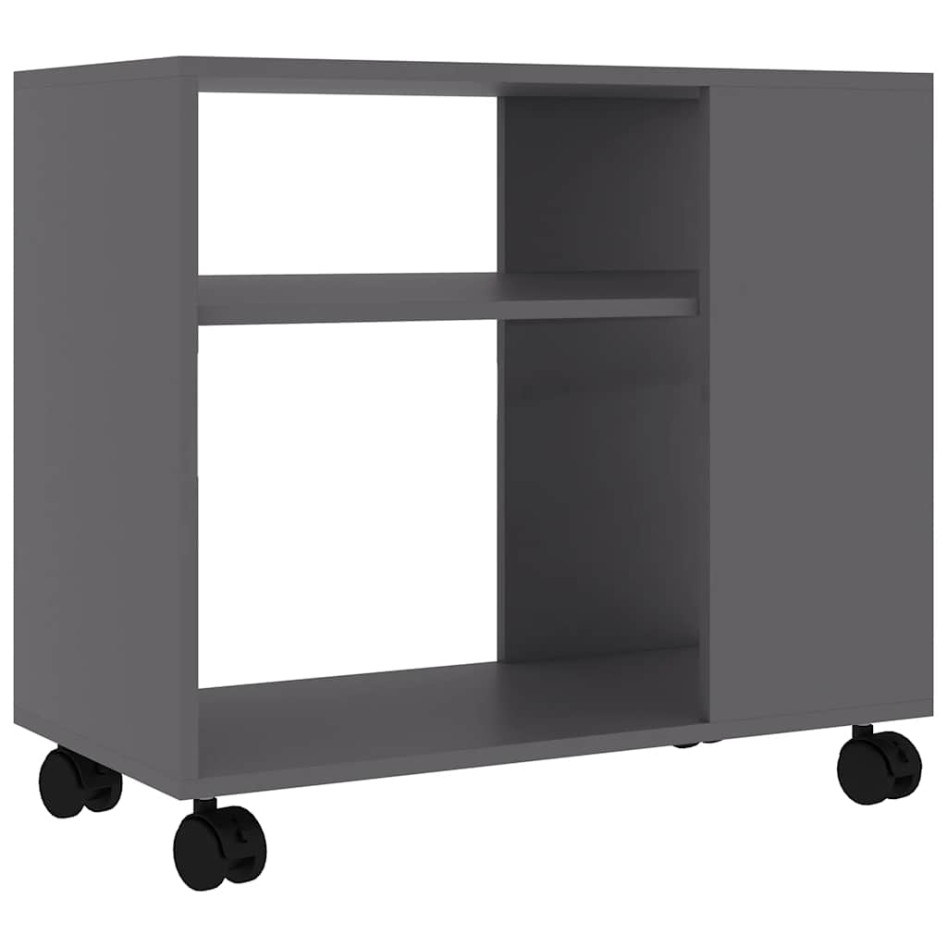 Mesa auxiliar de madera de ingeniería gris 70x35x55