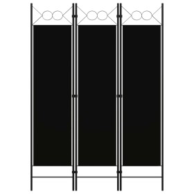 Biombo divisor de 3 paneles negro 120x180
